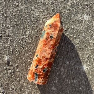 Orange Calcite with Blue Appatite Tower 58g Gemstone Energy Rocks Crystals